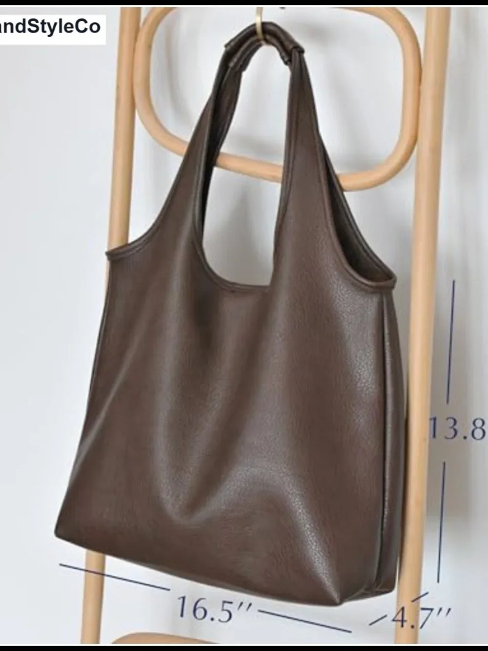 Women's Hobo Bag Soft Vegan Leather Tote Oversized Slouchy Handbag